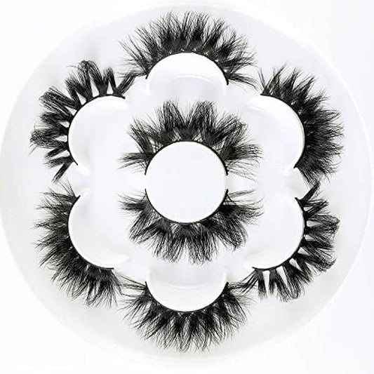 Mink Lashes Fluffy Eye Lashes Natural Mink Lashes Bulk Faux Mink Strip False Eyelashes 3D Lashes Pack (HE01)…
