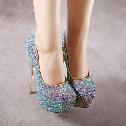 Women High Heels Pumps Fashion Flock Womens Sandals Platform Wedding Pumps Casual Thin Heels Womens Shoes Heels