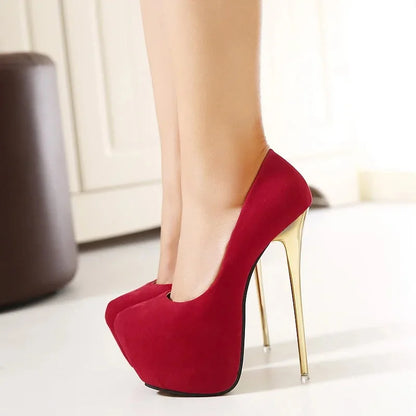 Women High Heels Pumps Fashion Flock Womens Sandals Platform Wedding Pumps Casual Thin Heels Womens Shoes Heels